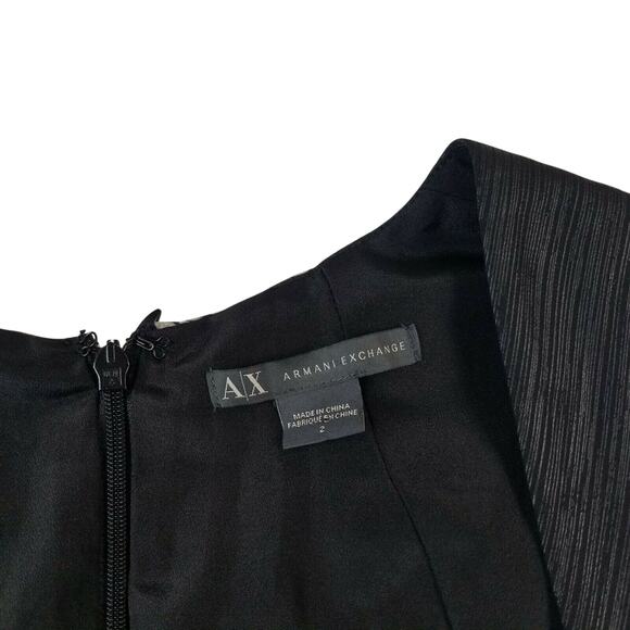AX Armani Exchange Dress SZ 2 Black Gray A-Line - Picture 6 of 6